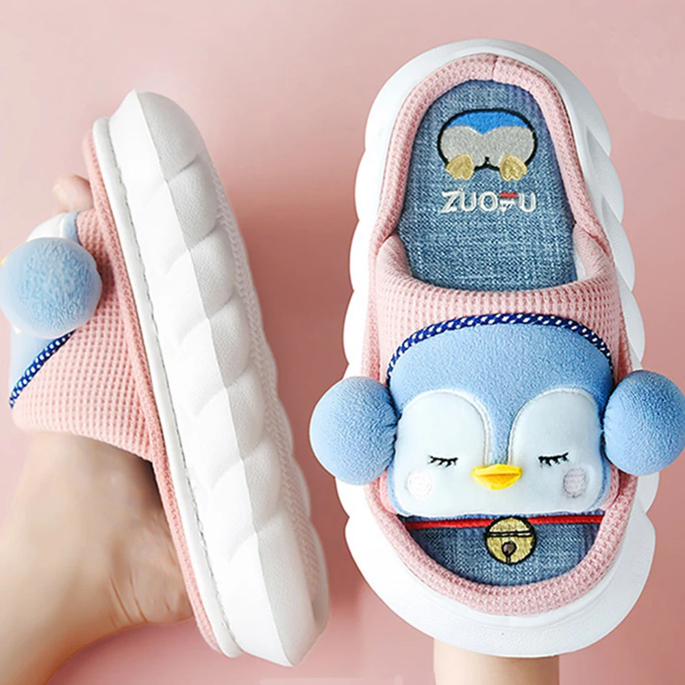 Cute Pig Home Slippers for Women Animals Platform Soft Slippers Female Lovely Penguin House Slides Four Season Indoor Shoes New
