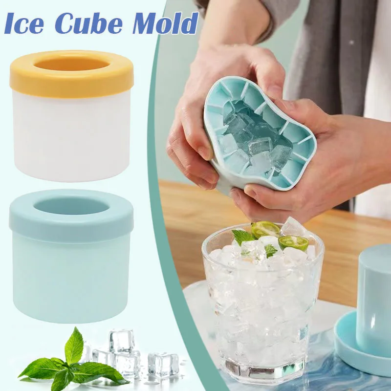 

Silicone Ice Cube Mold Round Ice Bucket Cup Mould Refrigerator Freeze Ice Maker Creative Design Ice Cube Mold for Party Barware