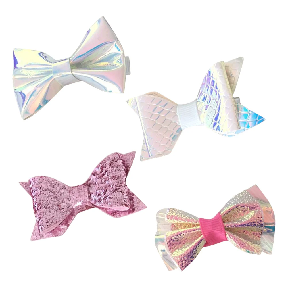 

Hair Bow Bows Clips Glitter Sequins Clip Bowknot Pin Sparkly Hairpin Pigtail Girls Holographic Alligator Rainbow Barrettes