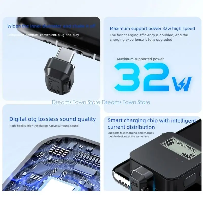 Фото HX6A Высокоскоростной адаптер USB C «мама-папа» OTG USB-разветвитель C, усиленная конструкция из ПВХ №2