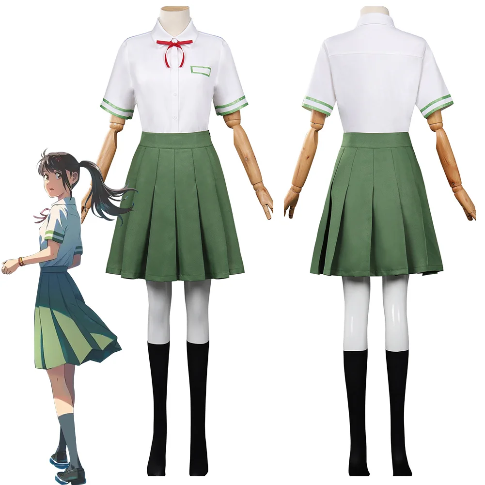

Suzume Cosplay Kawaii School Uniform Women Costume Anime Movie Suzume Tojimari Door Lock Fantasia Halloween Disguise Role Play