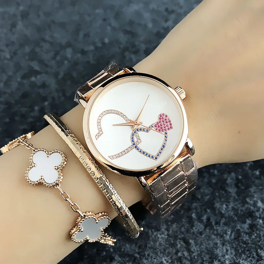 Brand Wrist Watches Women Girl Ladies Crystal Style Quartz Casual Steel Metal Band Clock m55