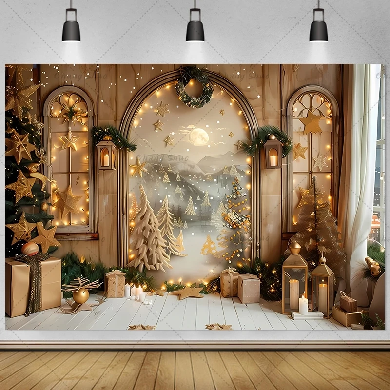 Фон для фотосъемки Рождественская елка Луна