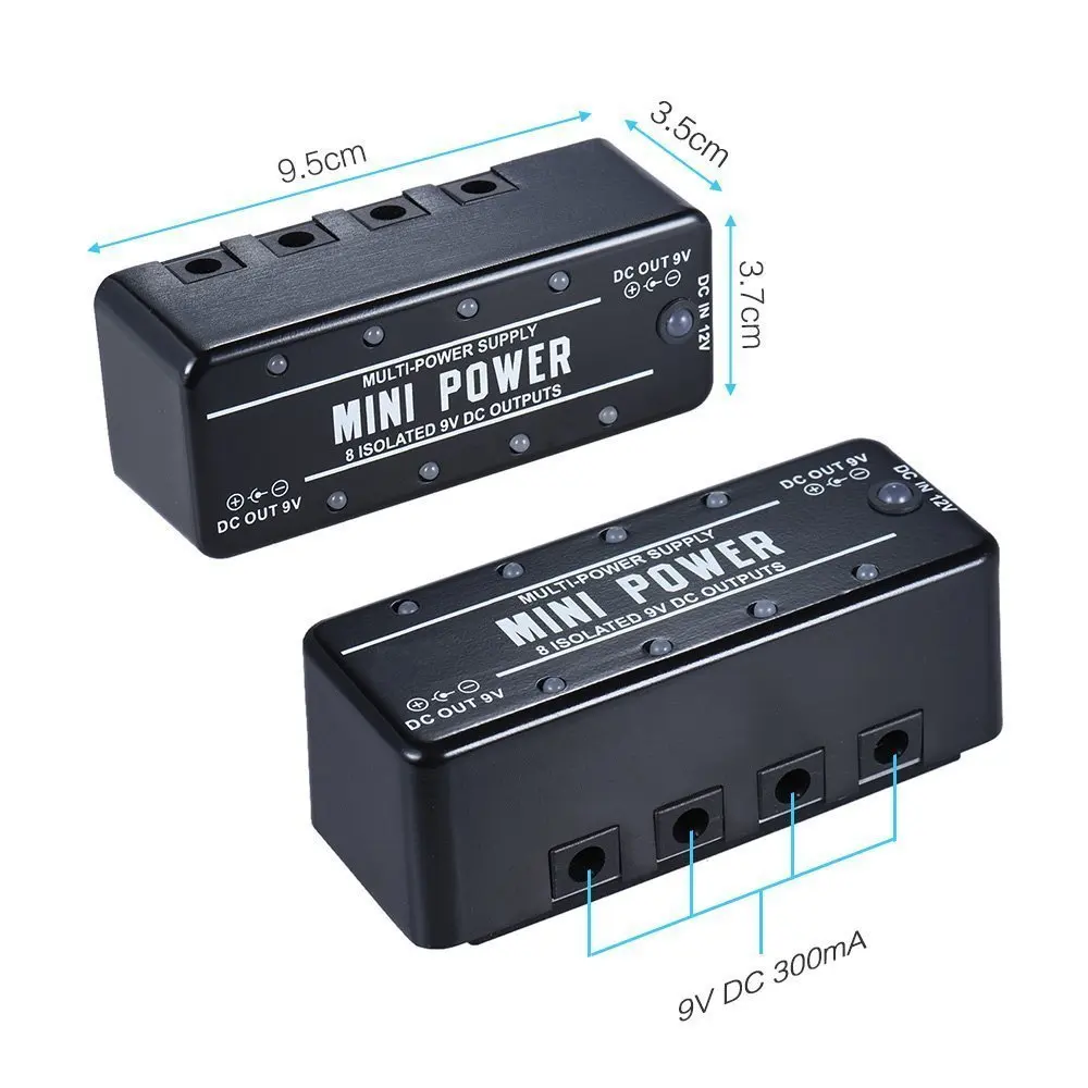 Rowin Mini Power Pedal Guitar Pedals Power Supply Multi Circuit Power 8 Isolated 9V Output With Short Circuit Protect  LEF-329