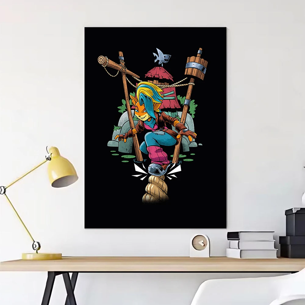 Фото Холщовые постеры с изображением Crash Bandicoot, персонализированная фотопечать для украшения комнаты, эстетичные декоративные картины, изображения №3