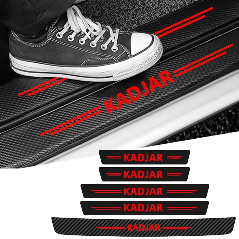 

Накладка на порог автомобиля, багажник, бампер, защита от царапин, наклейки для Renault KADJAR, авто, защитные полоски для дверных педалей из углеродного волокна