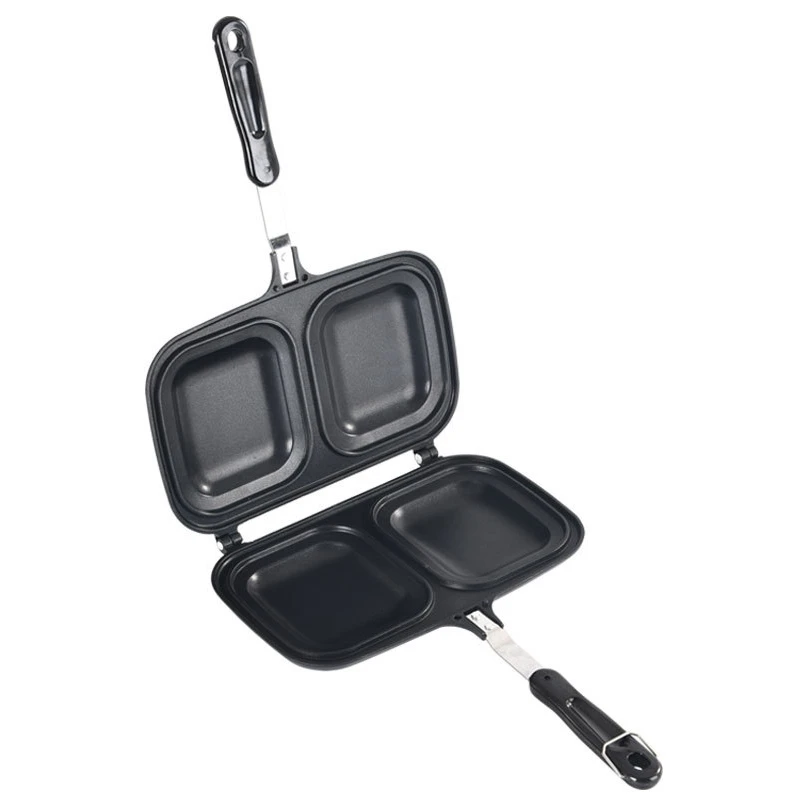 

Sandwich Mold Waffle Kitchen Tool Bread Barbecue Plate Toast Frying Pan Home Double Side Non-Stick Aluminum Alloy