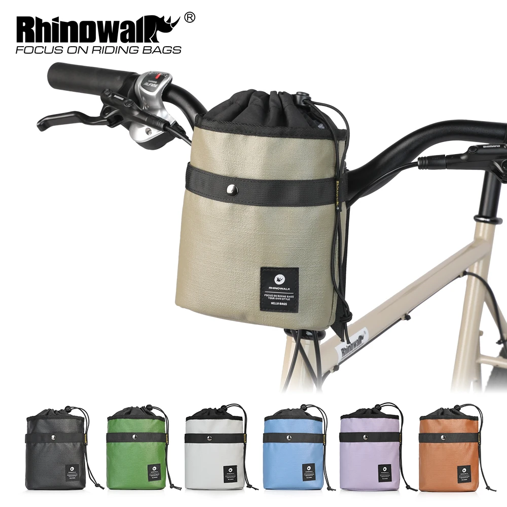 Rhinowalk Morandi Color Bike Front Tube Bag 2.5L Water Bottle Bag High Capacity Bike Handlebar Bag Urban Riding Shoulder Pack