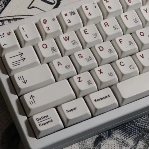 MAIMOOO Колпачки для клавиатуры PBT MDA белые русские