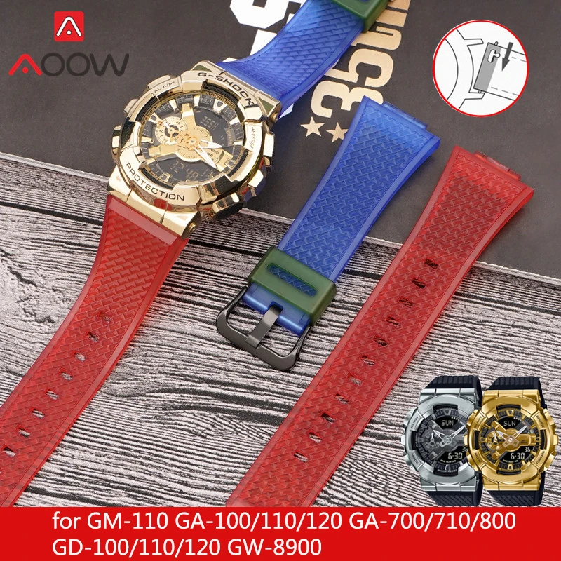 

Resin Rubber Strap for Casio G-shock GM-110 GA-700 GD120 Stainless Steel Buckle Sport Waterproof Men Replace Watch Band Bracelet