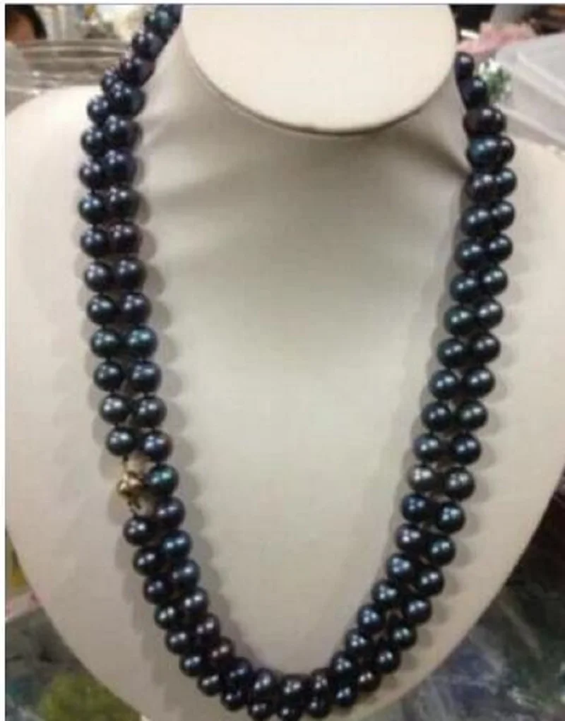 

beautiful 54 inch 8-9MM black Tahitin Pearl Necklace