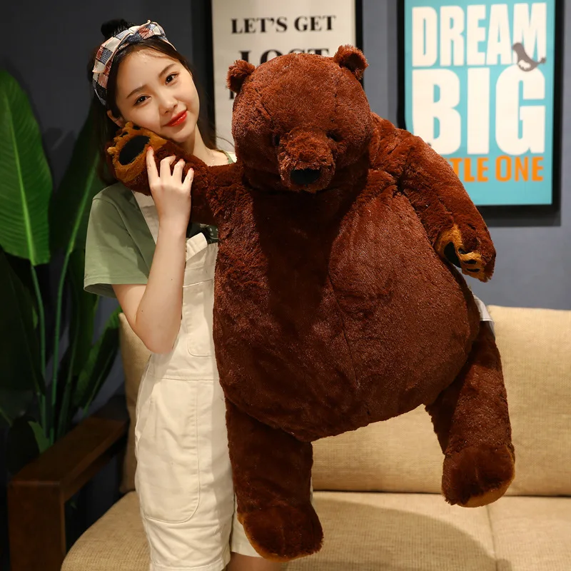 

Kawaii 40-100cm Soft Brown Bear DJUNGELSKOG Plush Toys Stuffed Bear Pillow Plush Teddy Toys Hugging Pillow Cushion Children Gift