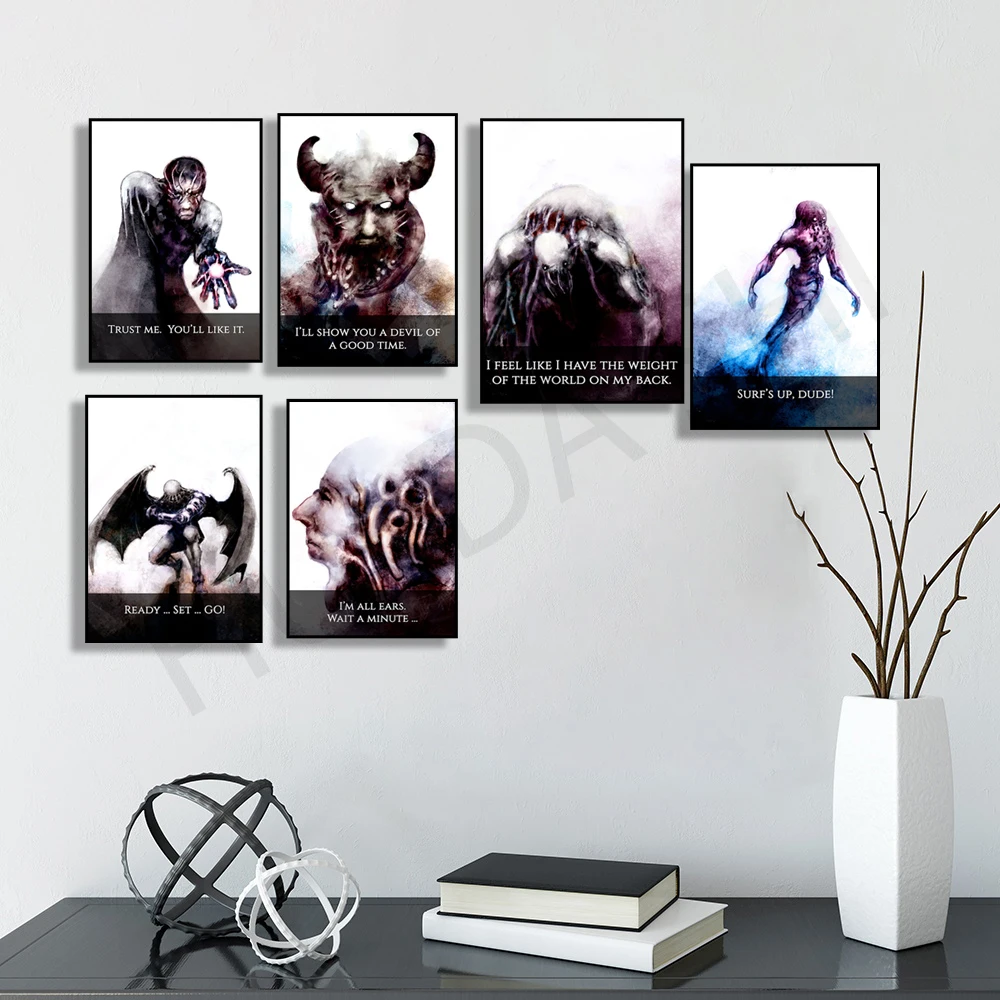 Готовый набор смешные художественные принты в виде монстра цитаты искусство на
