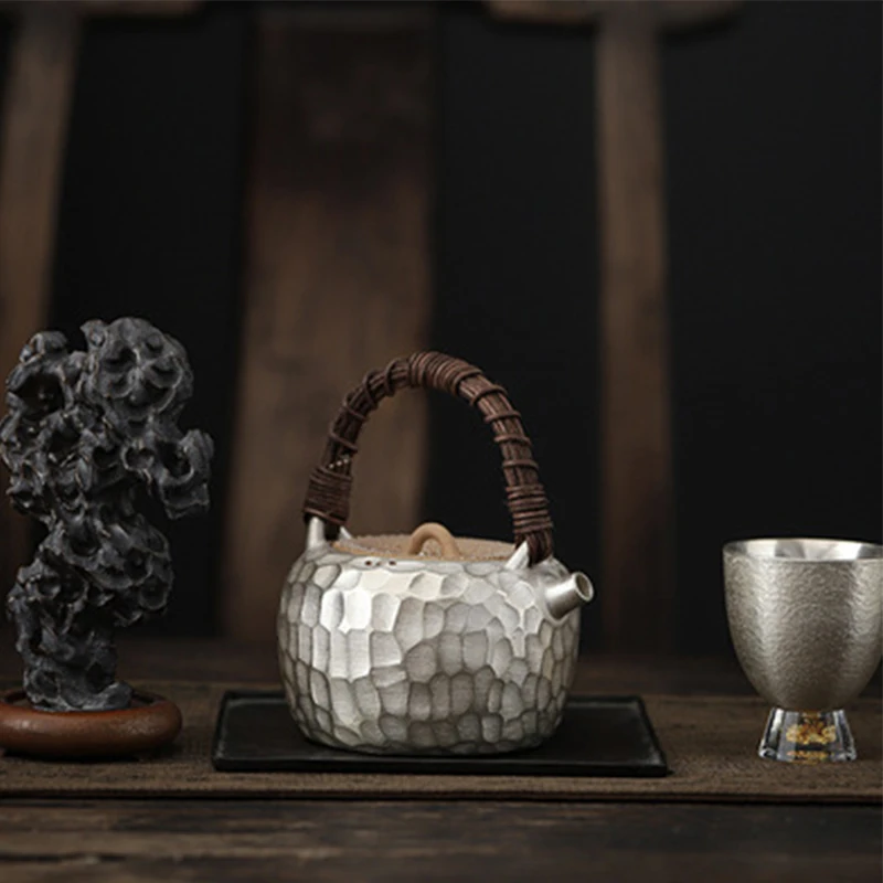 

Gilt Silver Teapot Pure Hand-filtered Tea Maker Gift Ceramic Kung Fu Tea Set Single Pot Large Beam Pot