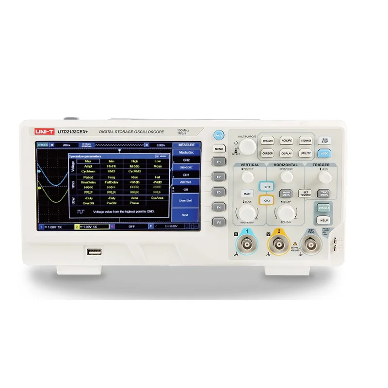 

UNI-T UTD2102CEX+ Digital storage Oscilloscope 100MHz 2 Channels USB OTG interface Oscilloscope UT2027CL