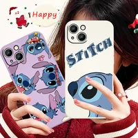 lilo stitch disney cute phone case for apple iphone 13 12 mini 11 xs pro max x xr 8 7 6 plus se 2020 liquid rope cover