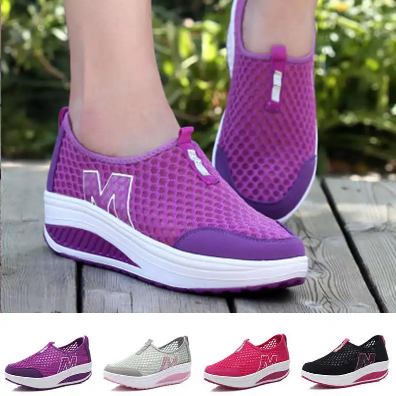 

Кроссовки женские на платформе, спортивная обувь для тенниса, увеличивающая рост, белые