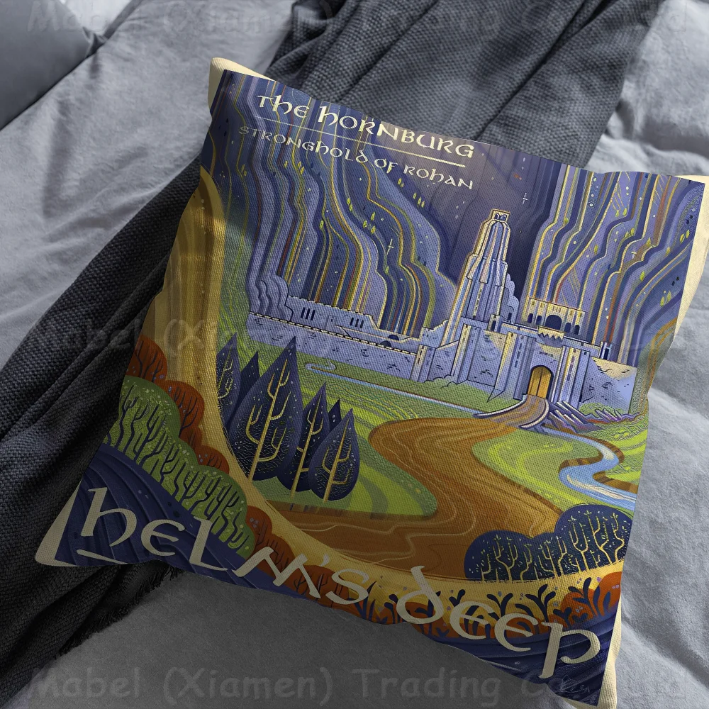 Tolkien Art Cushion Cover Inches Farmhouse Decor Home Throw Pillow Covers For Couch Decorations