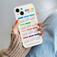 retro lucky perpetual calendar phone case for iphone 13 12 11 pro max xs max xr x 7 8 plus lens protection case cute soft cover