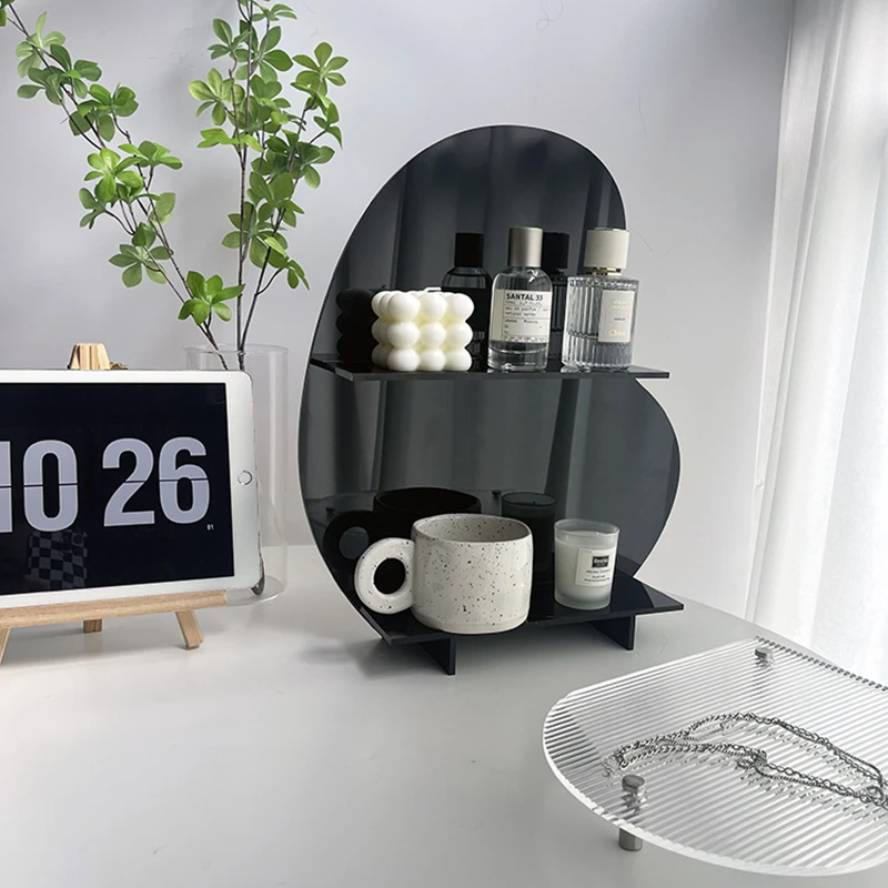 

Настольный акриловый Органайзер Ins, регулируемая деревянная полка для офиса и стола, украшение для дома