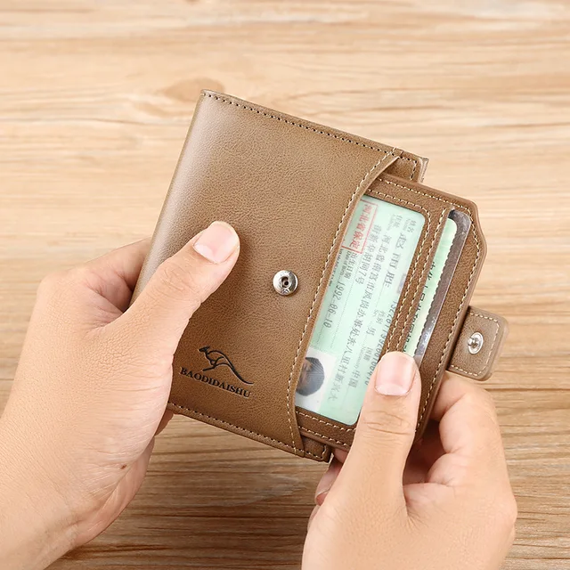 New RFID Men's Zipper Coin Purse High Quality Leather Wallets for Men Bank Credit Card Holder Money Bags Wallet Man 3