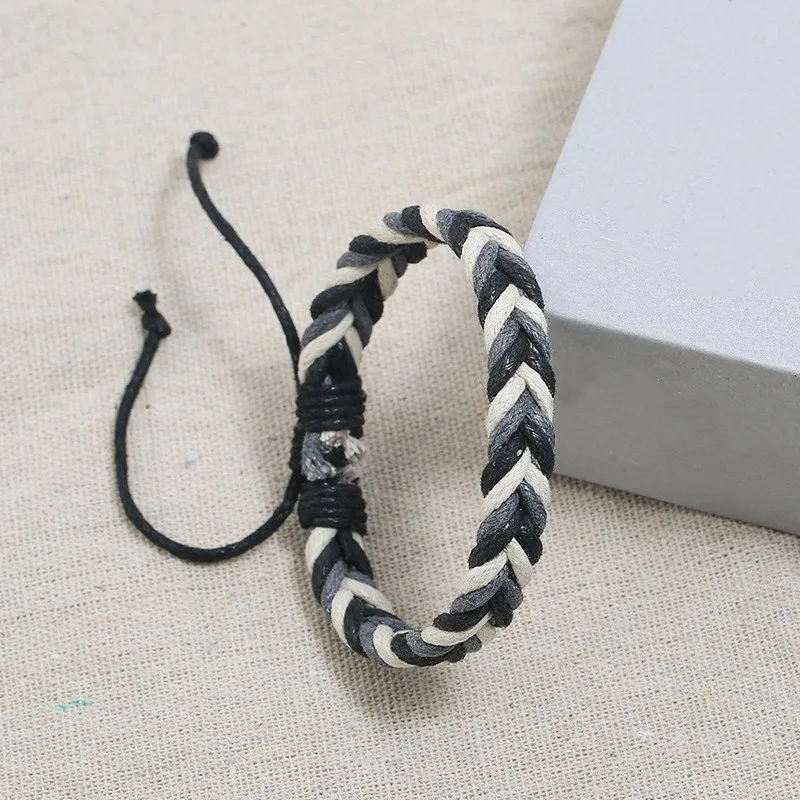 Веревочный браслет для мальчиков и девочек разные цвета Плетеный Регулируемый