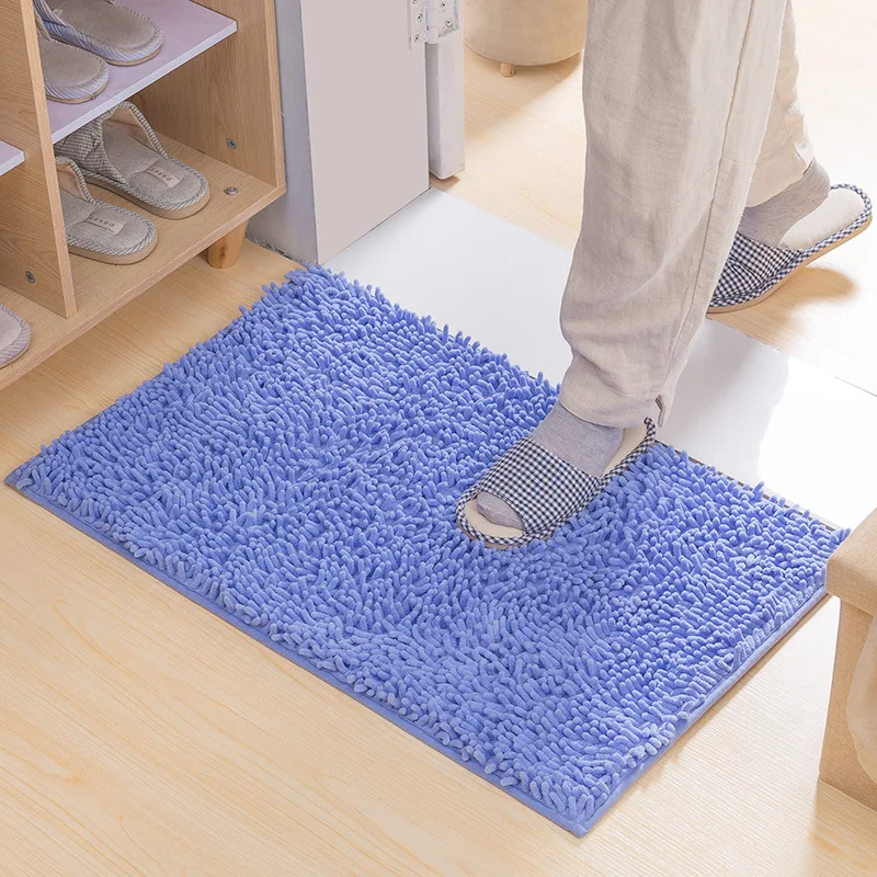 

Bath Rugs for Bathroom Area Rug Non-slip Mat Soft Carpet Doormat Solid Floor Mat Bedroom Living Room Toilet Chenille Bath Mat