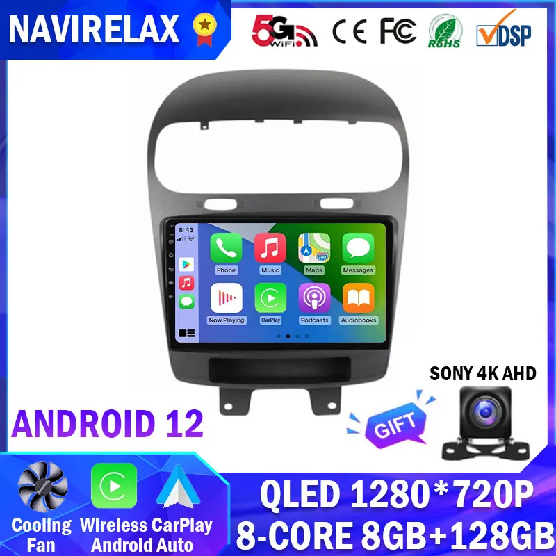 

9" Android 12 For Dodge Journey Fiat Leap 2012-2020 AU Navigation GPS Car Autoradio Multimedia Player Radio Carplay QLED BT WIFI