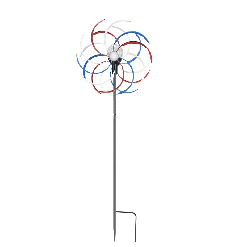 

LED Spinner Wind Windmill Solar Powered Automatic Windmill Waterproof For Garden Ornament Glass Ball-Outdoor Yard Lawn