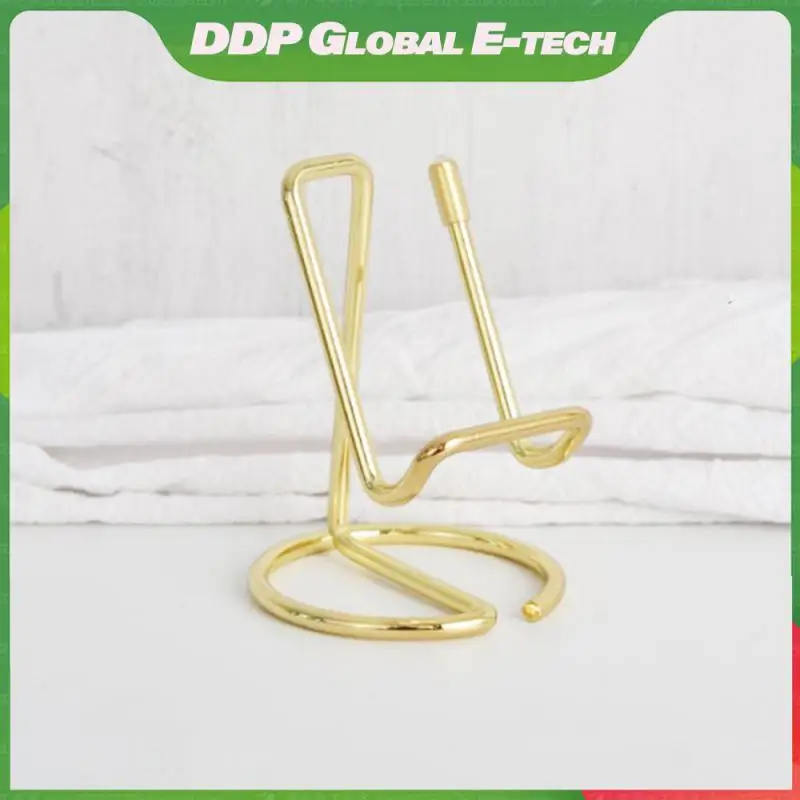 

Placed Strong Mobile Phone Stand Electroplating Process Mobile Phone Holder Portable Practical Iron Linear Phone Holder Holder