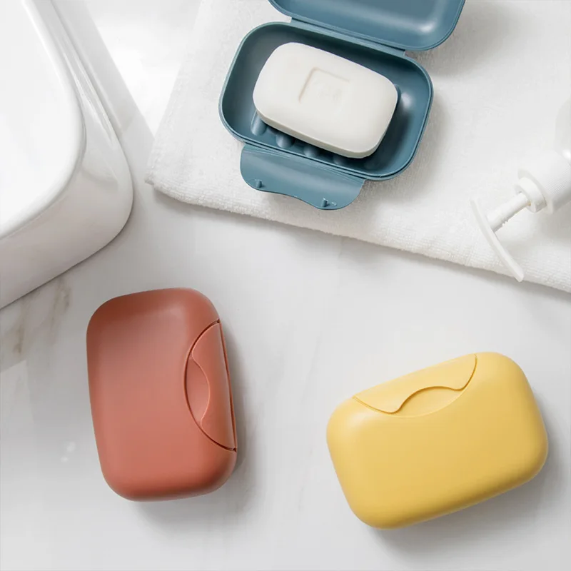 

Portable Soap Box Four Colors Waterproof Leak Proof Soap Boxes Stylish Compact Easy To Carry Bathroom Storage Sealed Box