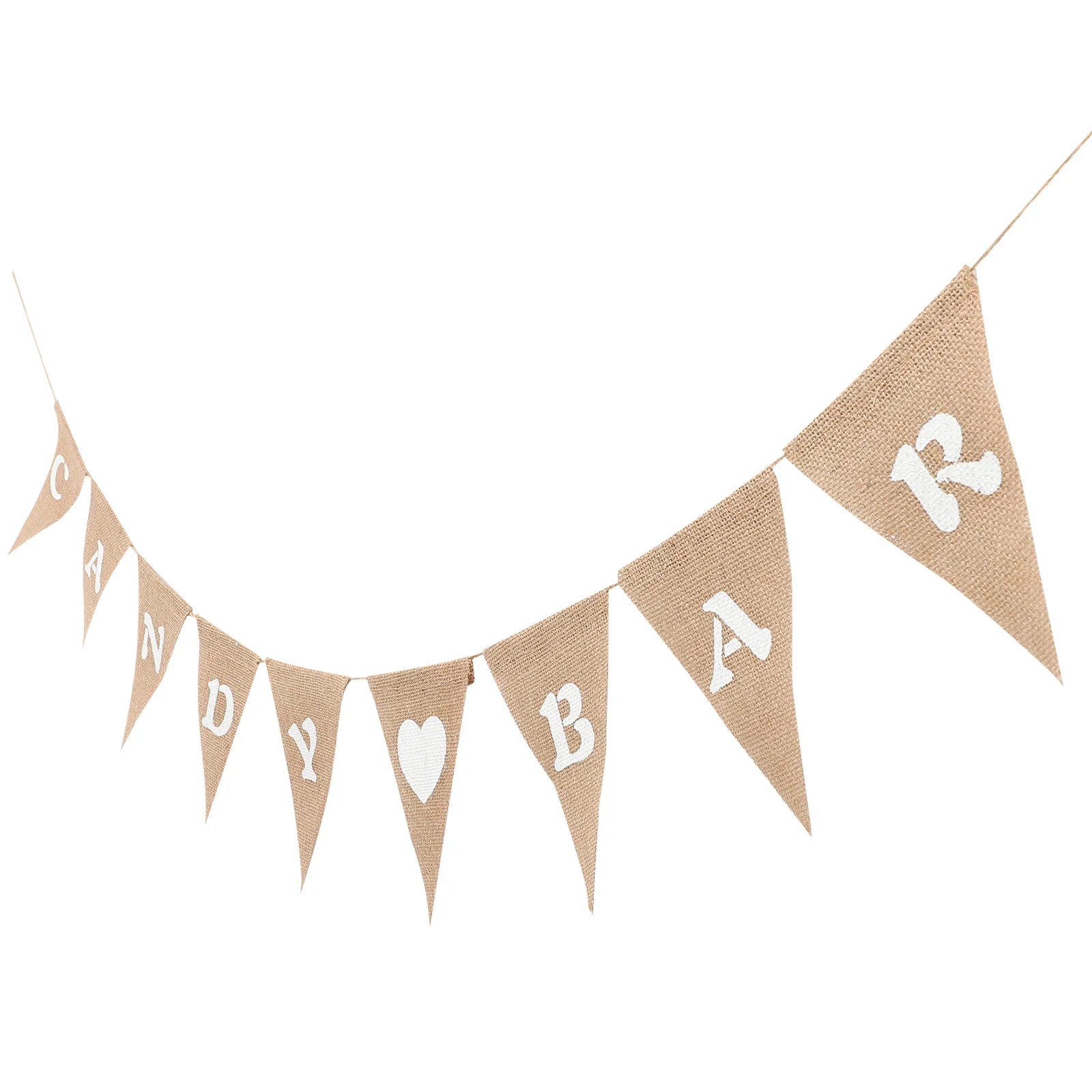 

CANDY Burlap Flag Banner Wedding Party Decoration Bunting (Brown)