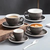 japanese ceramic coffee cup and saucer set 300ml japanese and korean style retro italian concentrated latte cappuccino cup