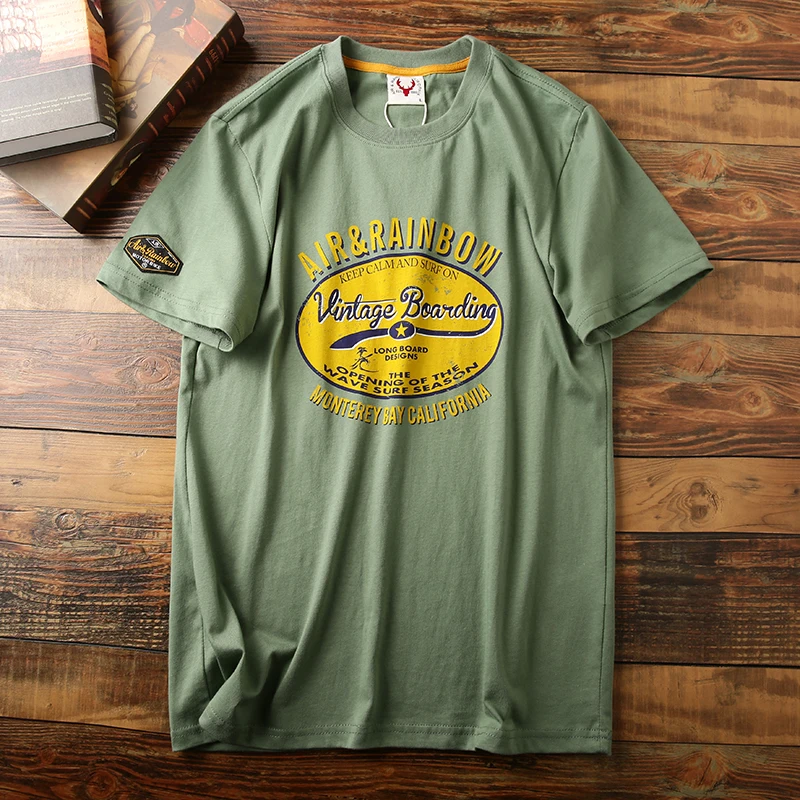 

Summer pattern printing new men's comfortable breathable cotton round neck short sleeve T-shirt