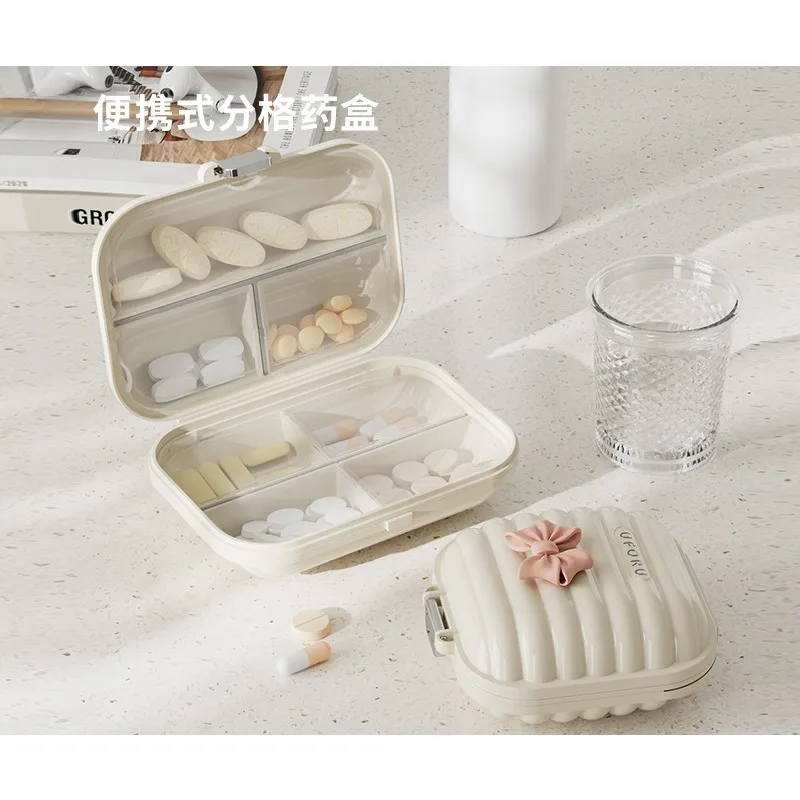 

Portable Mini Pillbox Good-looking Outdoor Travel One Week Compartment Pill Jewelry Storage Box Sealed Moisture-Proof