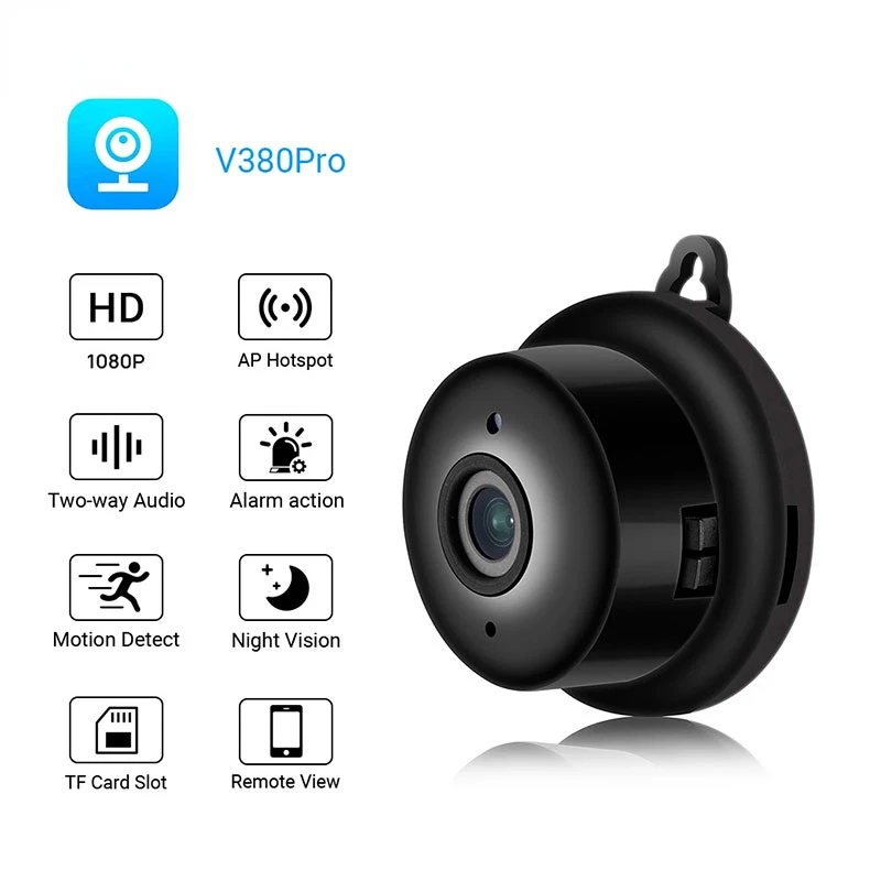 

Мини Wi-Fi IP-камера HD 1080P Беспроводная внутренняя камера ночное видение двухстороннее аудио Обнаружение движения Радионяня V380