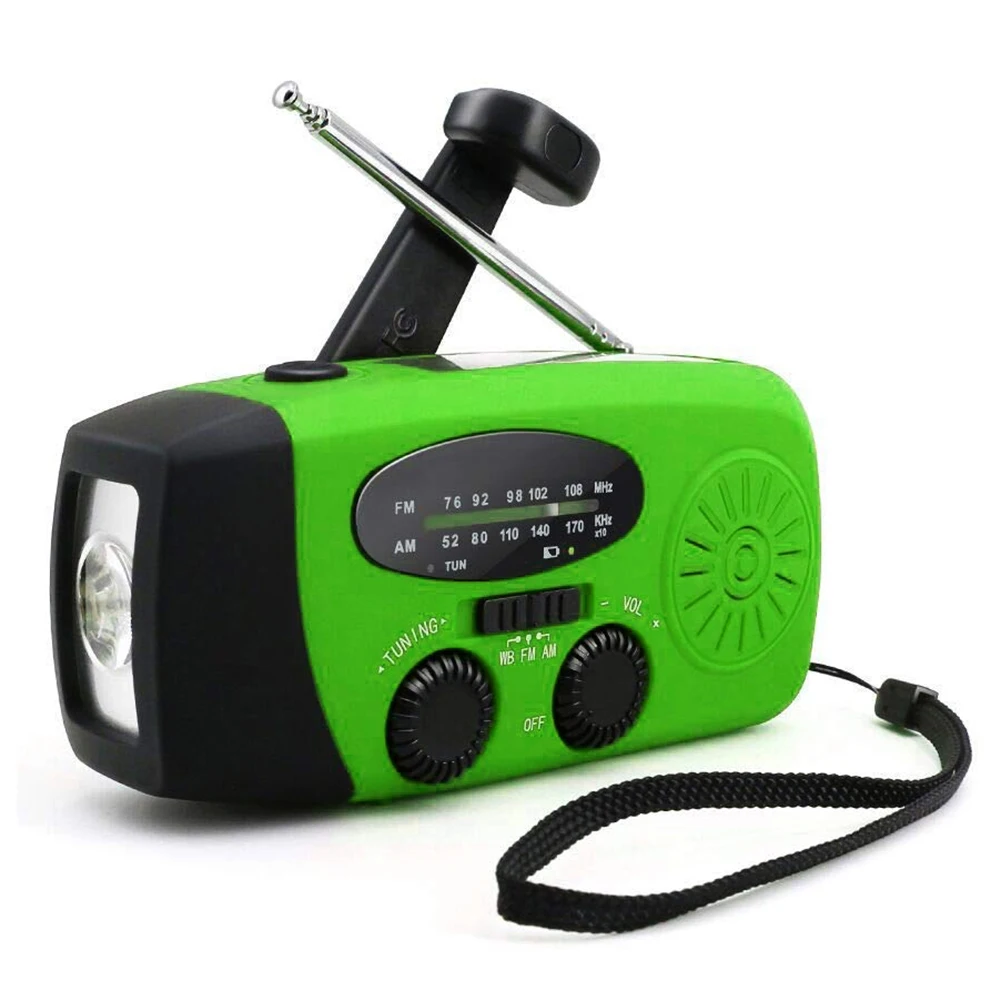 

Emergency Weather Radio Outdoor Emergency Supplies 2000mAh Hand Crank Radio With Solar Charging & Battery AM/FM/SW SOS Alarm