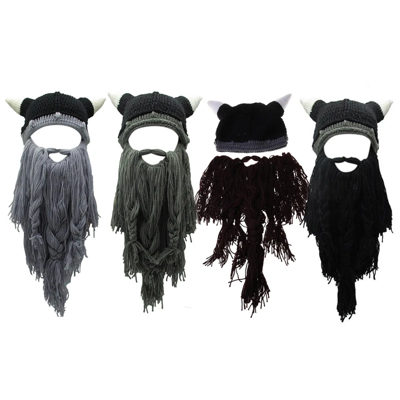 Забавная шапка с бородой викинга роговая изысканные аксессуары для косплея на