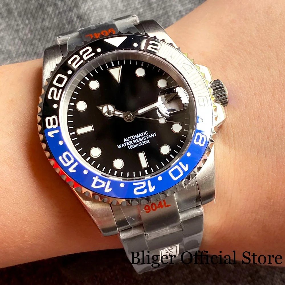Цена Мужские механические часы для дайвинга BLIGER 24 Jewel NH35A 40 мм, водонепроницаемые 100 м, сапфировое стекло, нержавеющая сталь, светящийся браслет