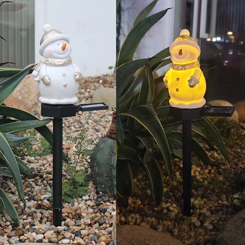 

Solar Snowman LED Light Ornament Resin Lawn Lamp Outdoor Landscape Decor Solar Snowman LED Light Lawn Garden Courtyard @LS