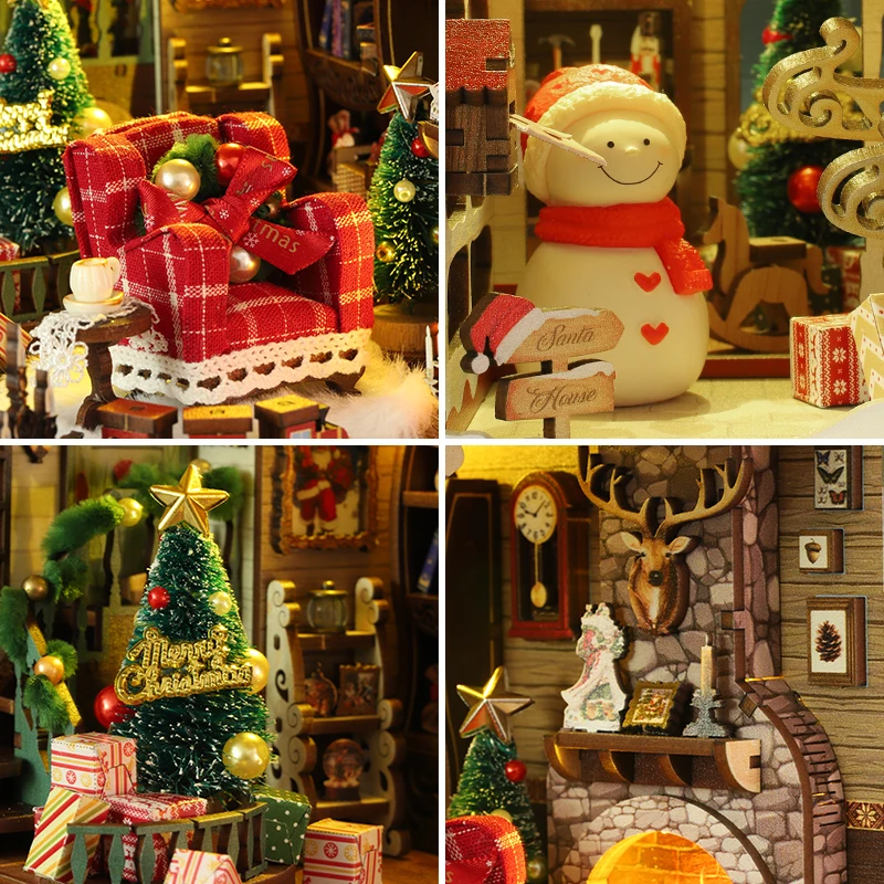 Деревянная полка Счастливый Рождественский уголок вставка для полки