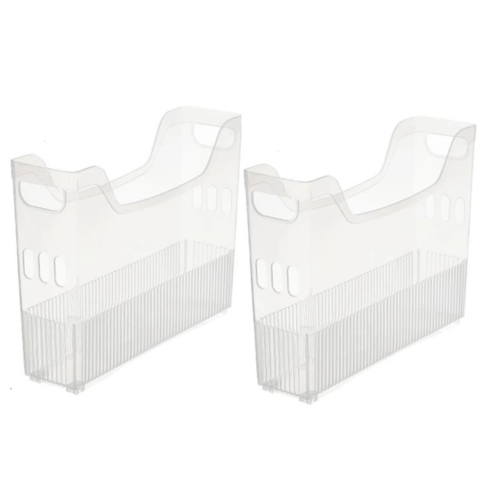

Clear Plastic Storage Bin with Handles - 2 Pack Kitchen Organization and Storage Cabinet Organizers for Pantry, Cabinets