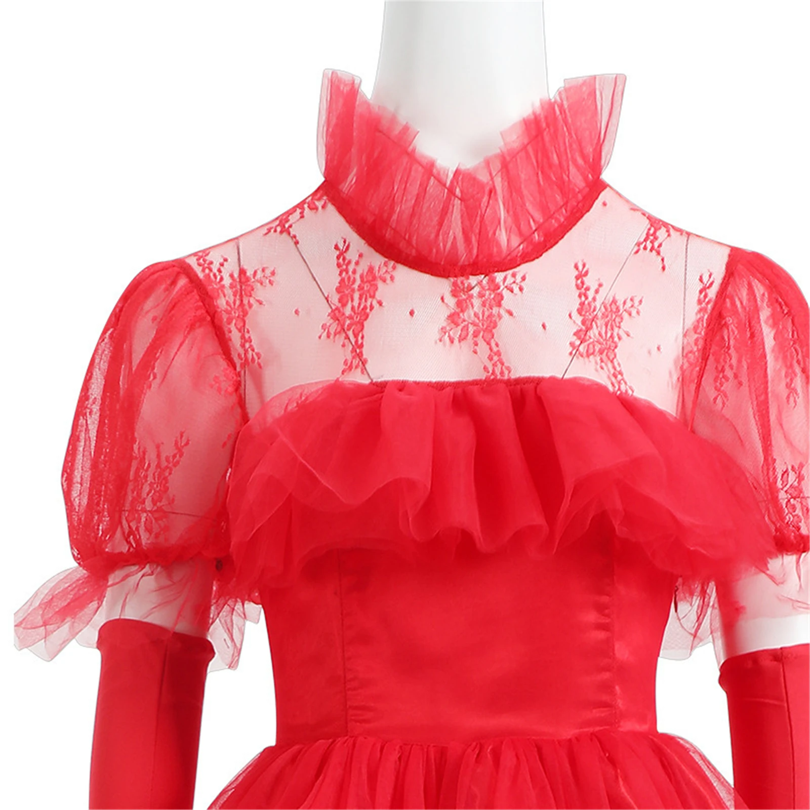 Костюм для косплея невесты Lydia Deetz средневековое красное свадебное платье