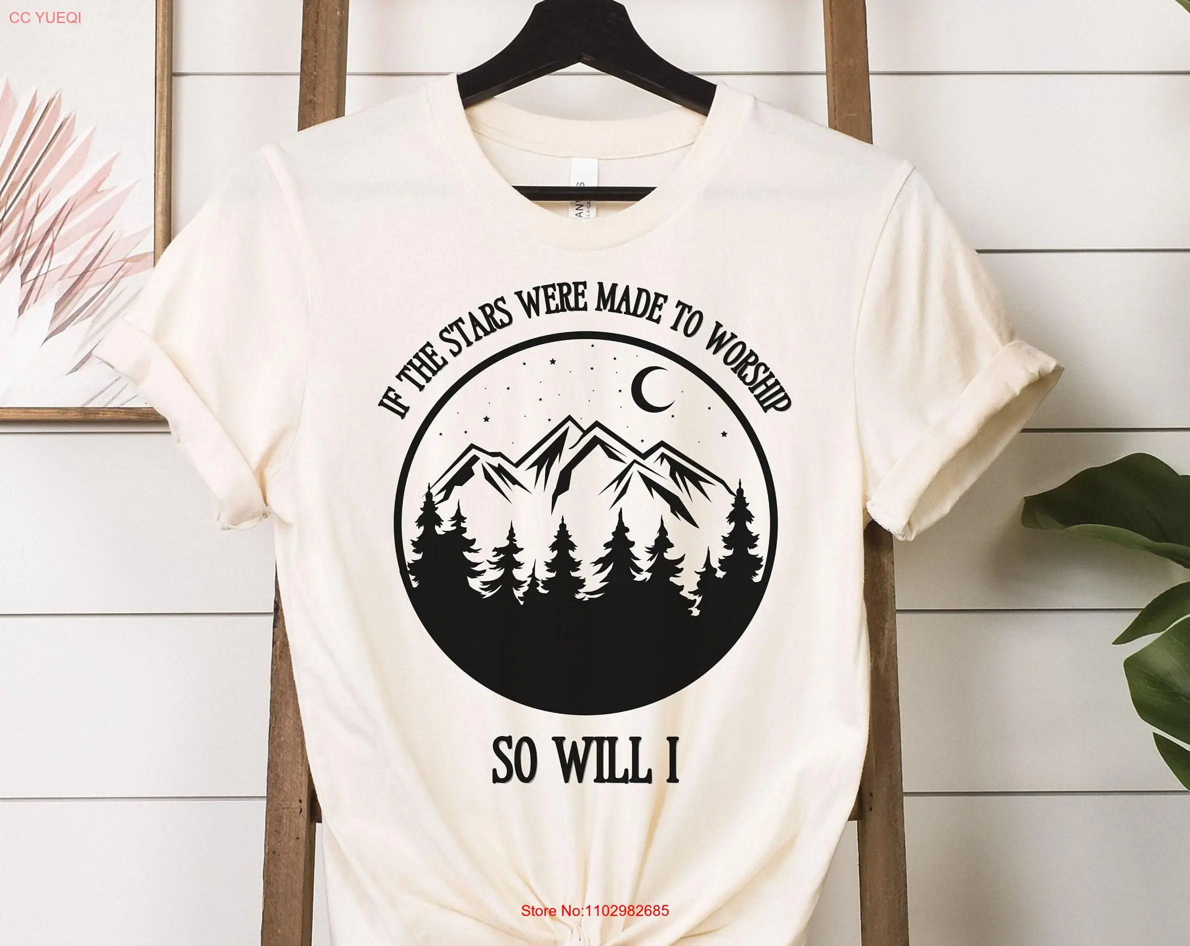 If The Stars Were Made To Worship So Will I shirt Minimal Christian T Apparel long or short sleeves