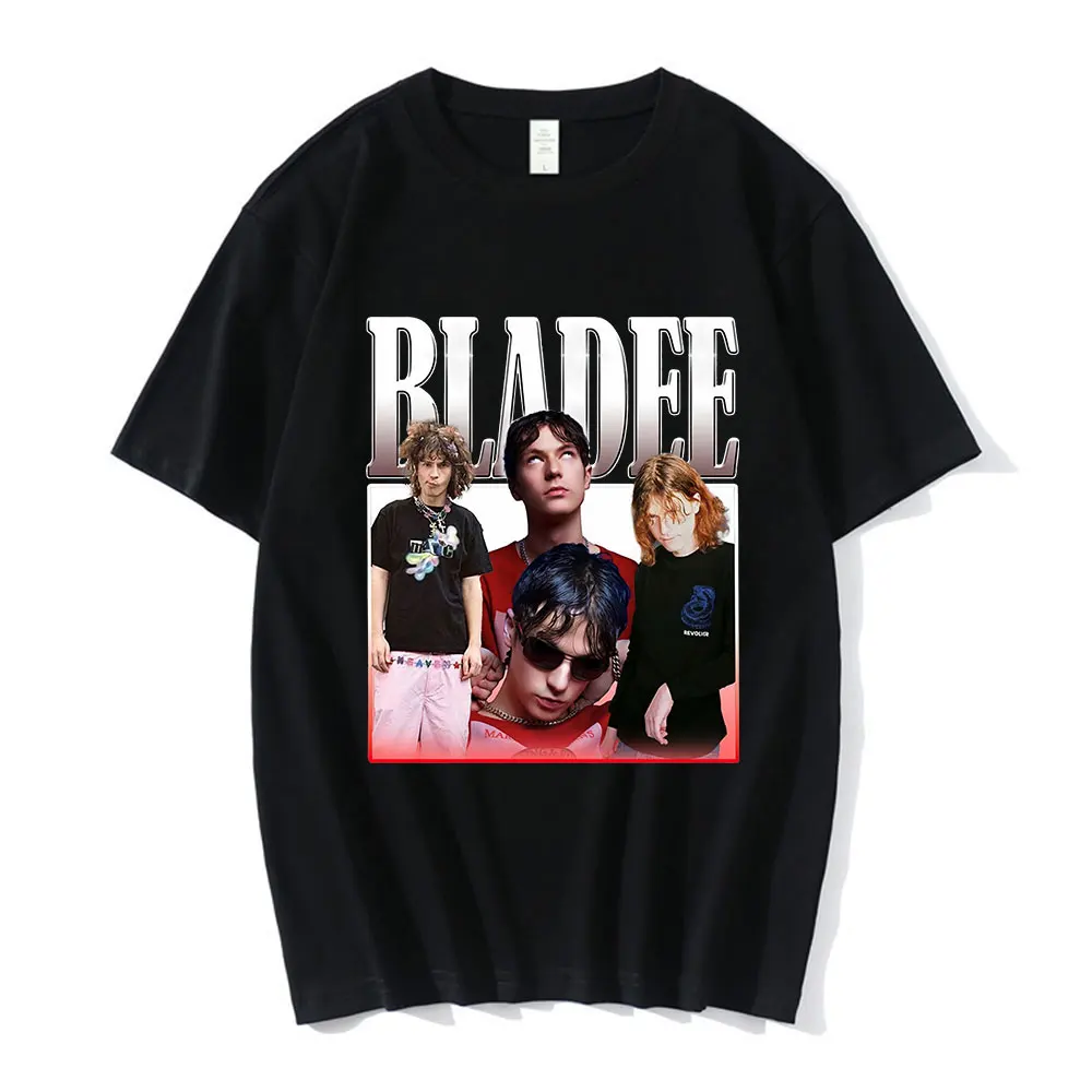 

Men's Fashion Vintage Hip Hop Short Sleeve Oversized T-shirt Streetwear Rapper Bladee Graphic Tshirt Skate Drain Gang T Shirts
