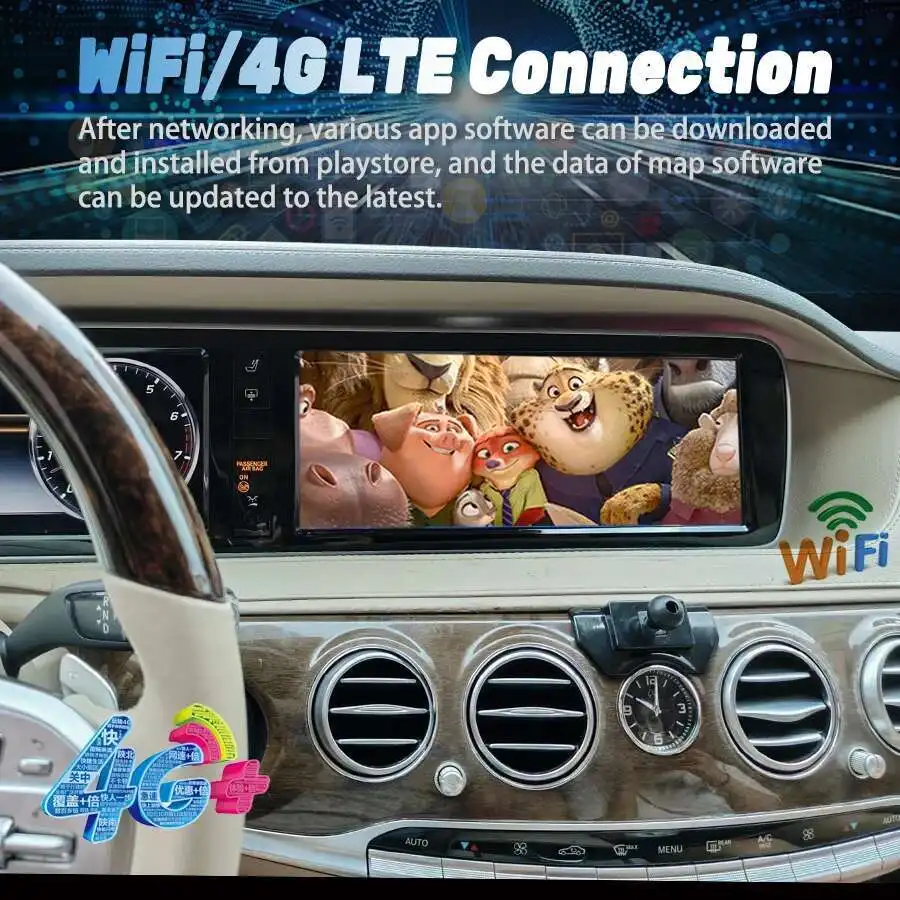 Фото Автомобильный мультимедийный плеер Android для Mercedes S class W221 W222 2005-2013 8 + 128 ГБ ОЗУ WIFI 4G SIM BT GPS Navi Радио AppleCarplay №2