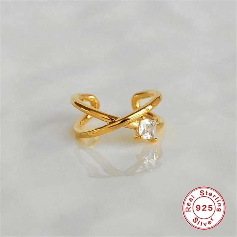 

BOAKO Real 925 Sterling Silver 2021 Trend Earring For Women 1Pc Cross Diamond Ear Clip Cartilage Boucle Oreille Femmel