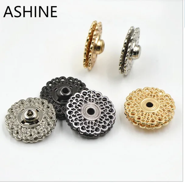 

Оптовая продажа высококачественных металлических цветочных кнопок, застежки для одежды, цвет металлический