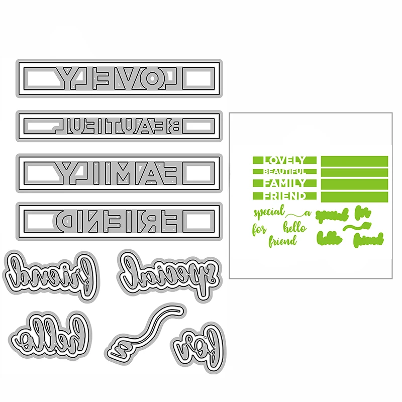 

2022 New DIY Family Script Word Embossing Stencil Craft Metal Cutting Dies for Making Card and Scrapbooking Decoration No Stamps