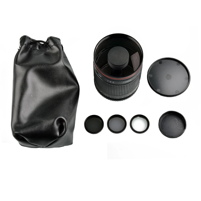 

500mm Super Telephoto lens with T-mount Adapter Camera Accrsories Compact Size for Shooting Photograph Multi-Thread U4LD
